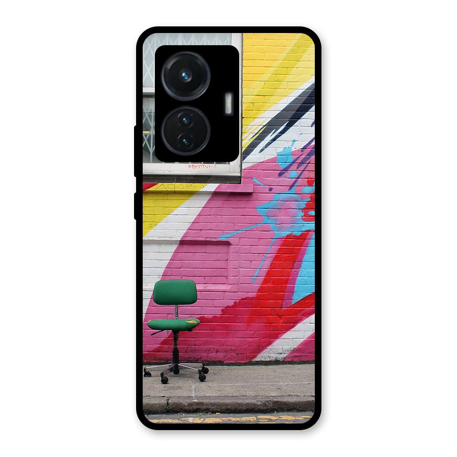 Creative Wall Art Glass Back Case for Vivo T1 44W