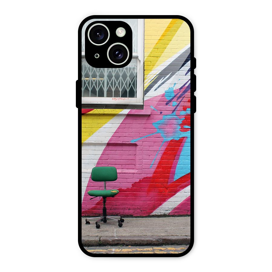 Creative Wall Art Glass Back Case for iPhone 15 Plus