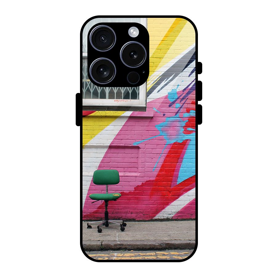Creative Wall Art Glass Back Case for iPhone 15 Pro