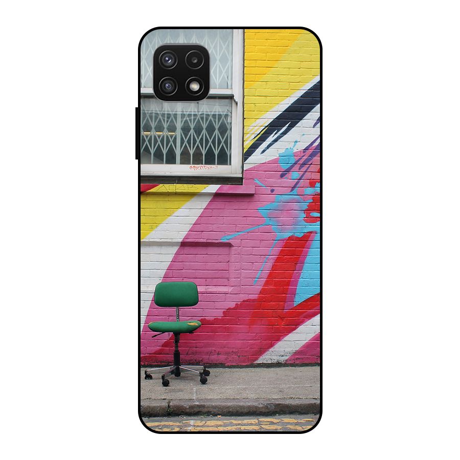 Creative Wall Art Metal Back Case for Galaxy A22 5G