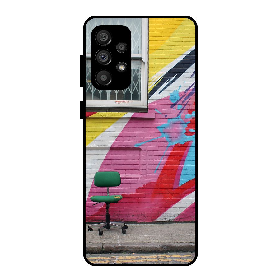 Creative Wall Art Metal Back Case for Galaxy A73 5G
