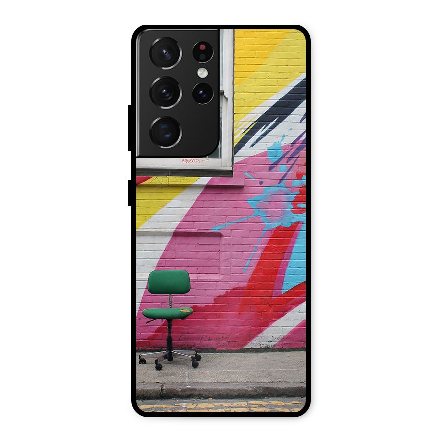 Creative Wall Art Metal Back Case for Galaxy S21 Ultra 5G