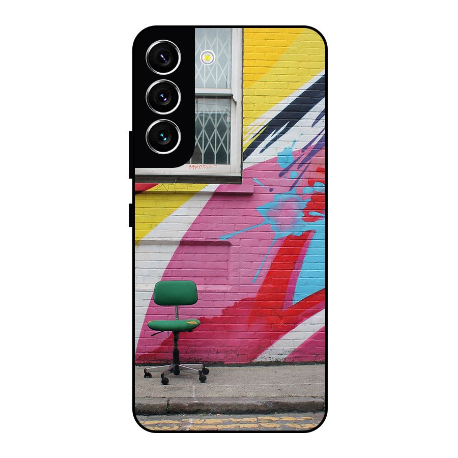 Creative Wall Art Metal Back Case for Galaxy S22 5G