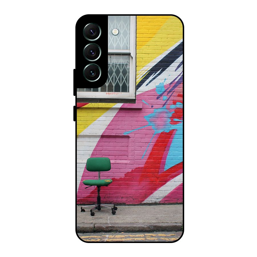 Creative Wall Art Metal Back Case for Galaxy S22 Plus 5G