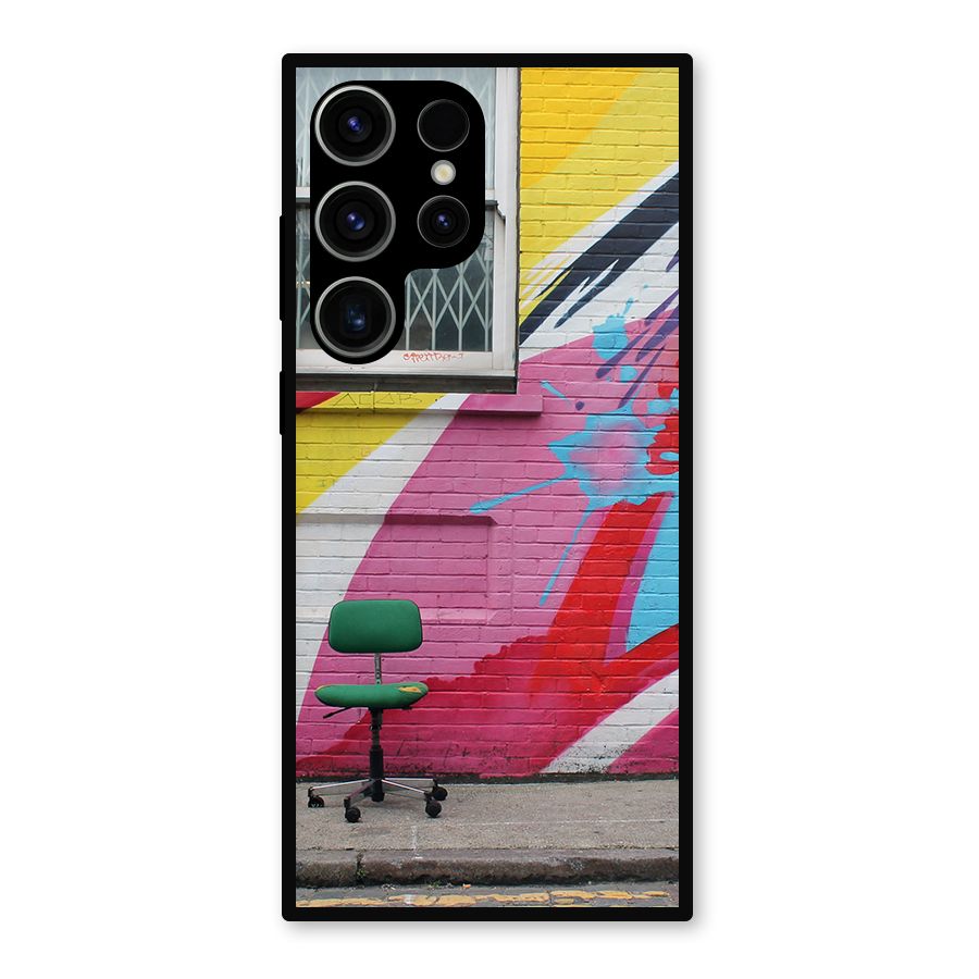 Creative Wall Art Metal Back Case for Galaxy S23 Ultra