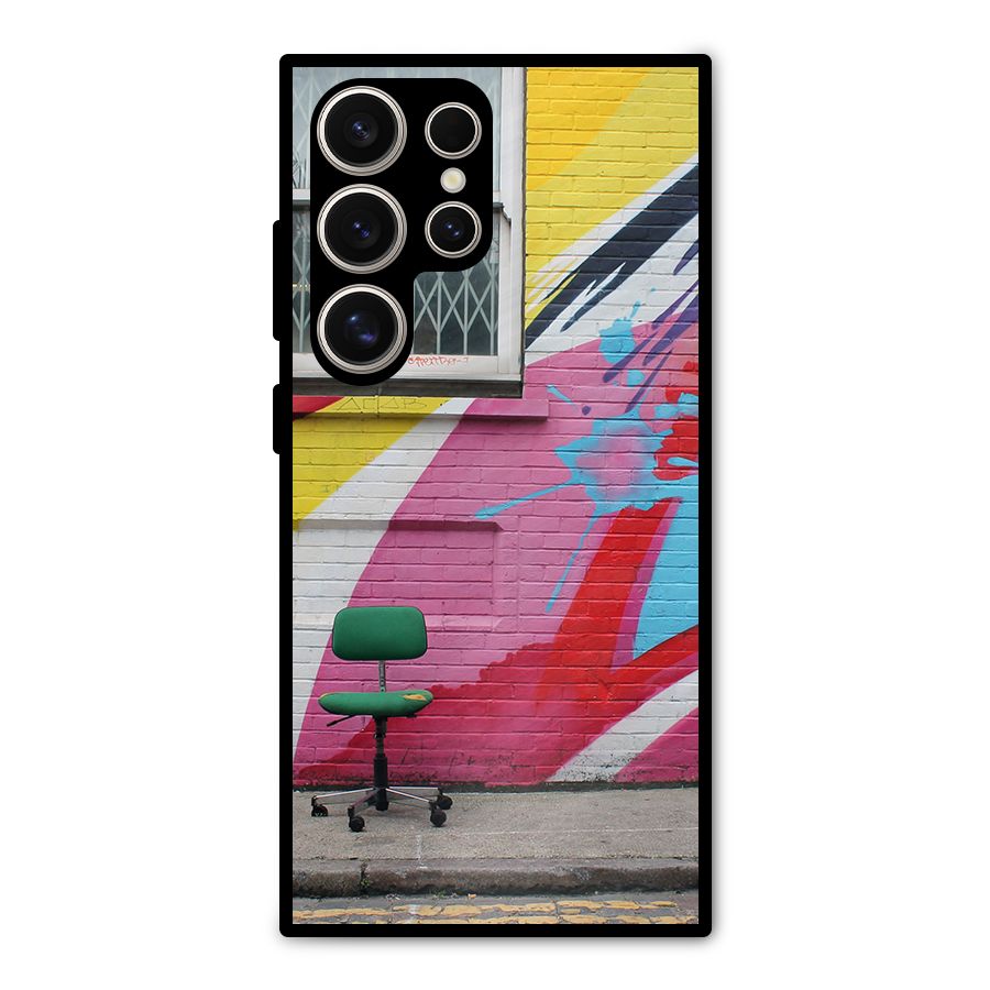 Creative Wall Art Metal Back Case for Galaxy S24 Ultra
