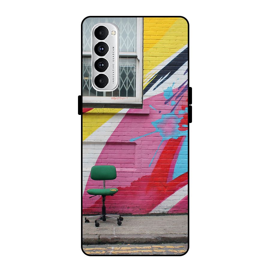 Creative Wall Art Metal Back Case for Oppo Reno4 Pro