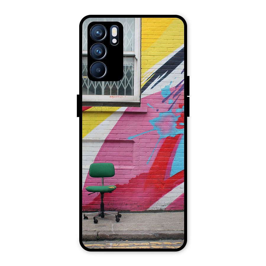Creative Wall Art Metal Back Case for Oppo Reno6 5G