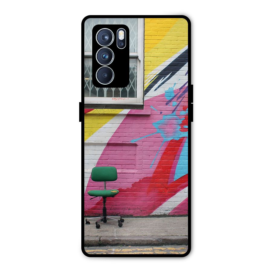 Creative Wall Art Metal Back Case for Oppo Reno6 Pro 5G