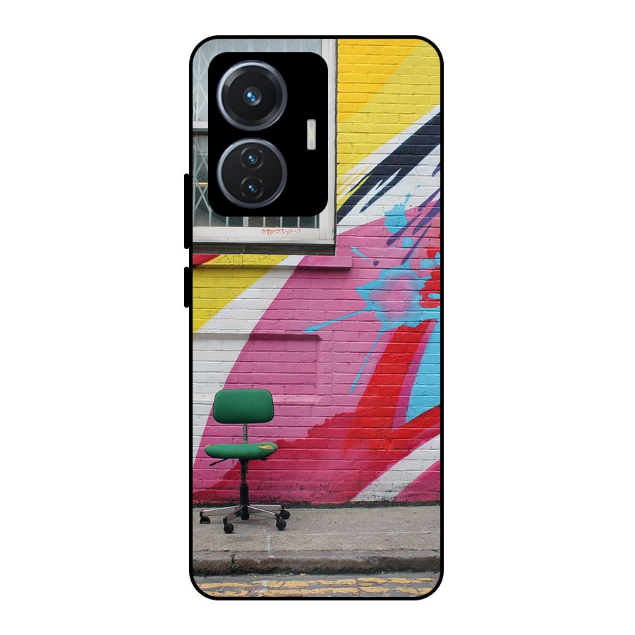 Creative Wall Art Metal Back Case for Vivo T1 44W