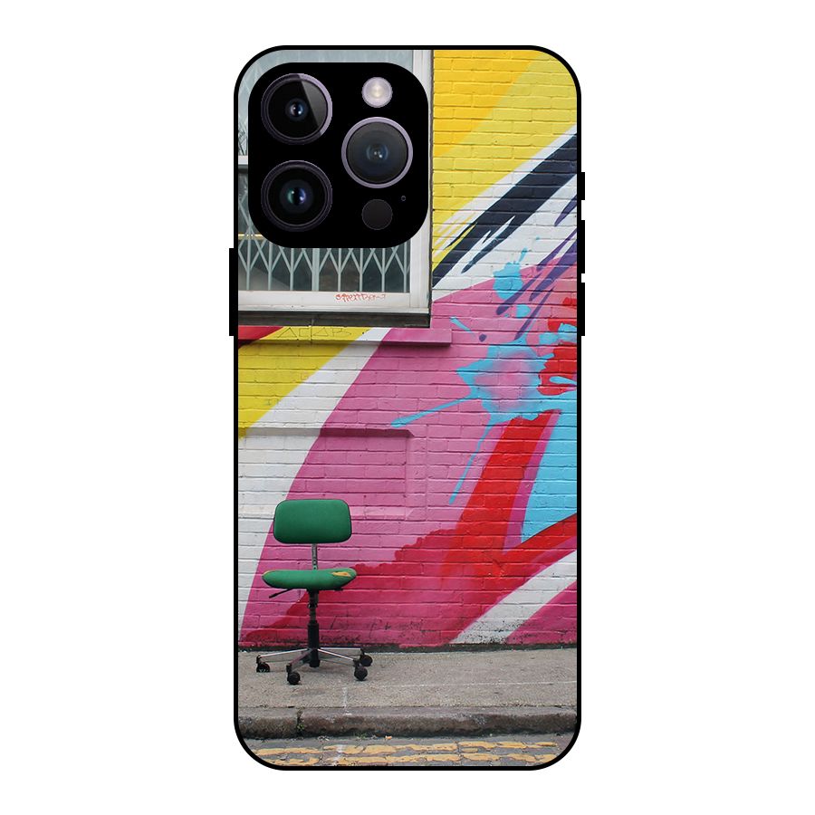 Creative Wall Art Metal Back Case for iPhone 14 Pro Max