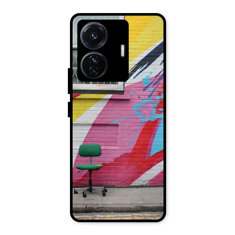 Creative Wall Art Metal Back Case for iQOO Z6