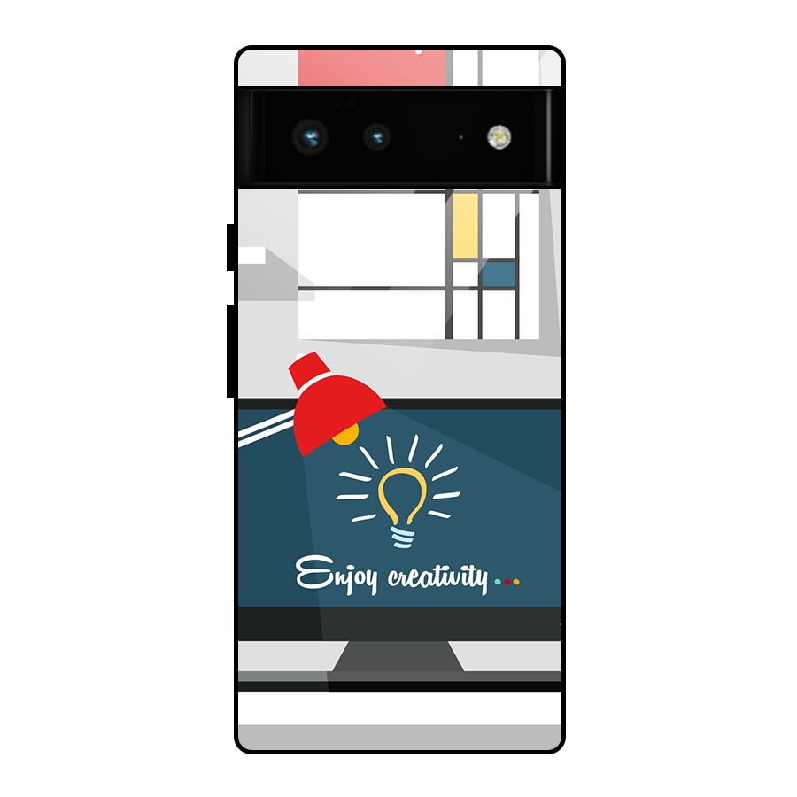 Creative Workspace Design Glass Back Case for Google Pixel 6