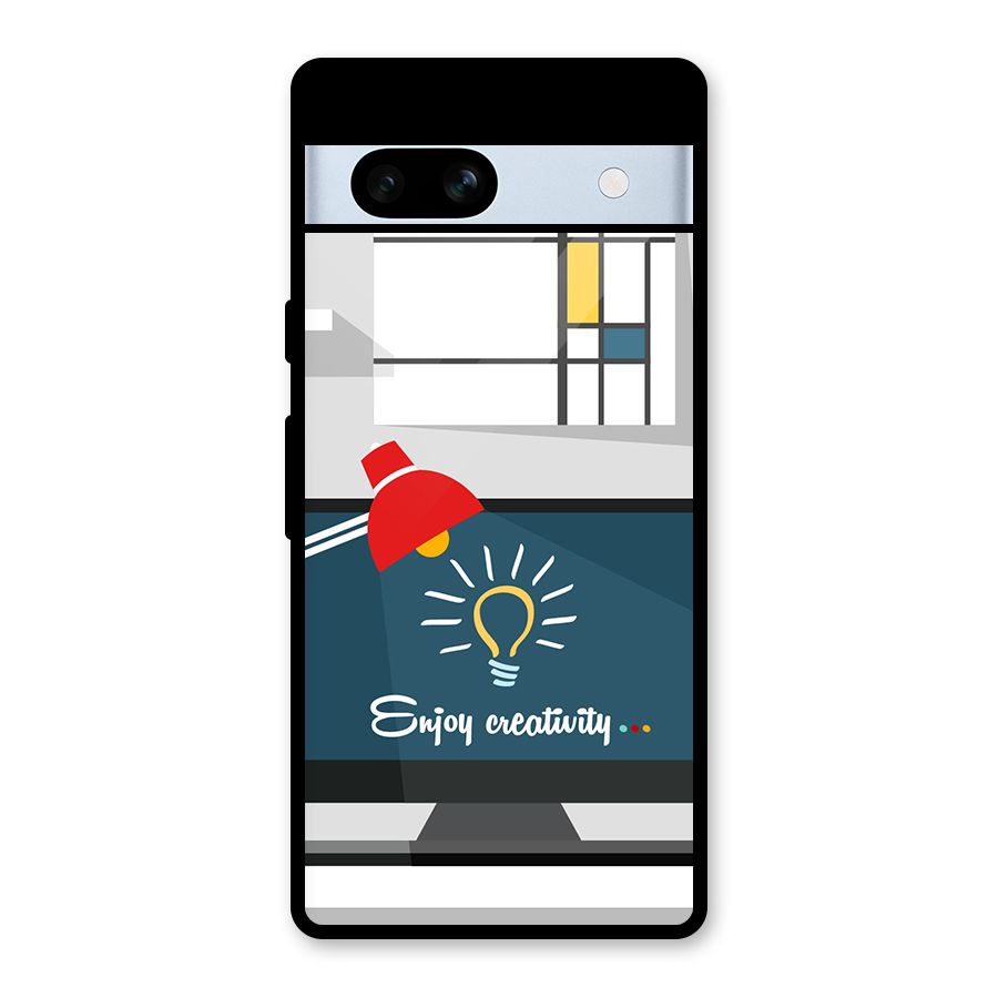 Creative Workspace Design Glass Back Case for Google Pixel 7a