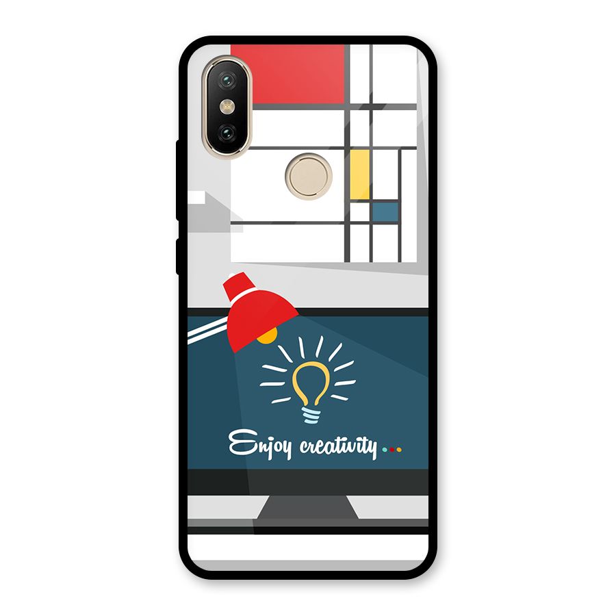 Creative Workspace Design Glass Back Case for Redmi A2