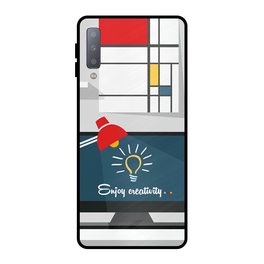 Creative Workspace Design Metal Back Case for Galaxy A7 (2018)