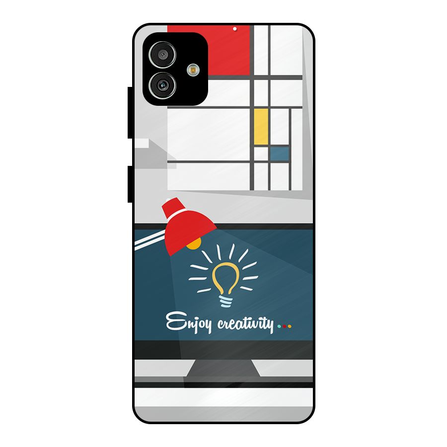 Creative Workspace Design Metal Back Case for Galaxy M13 5G