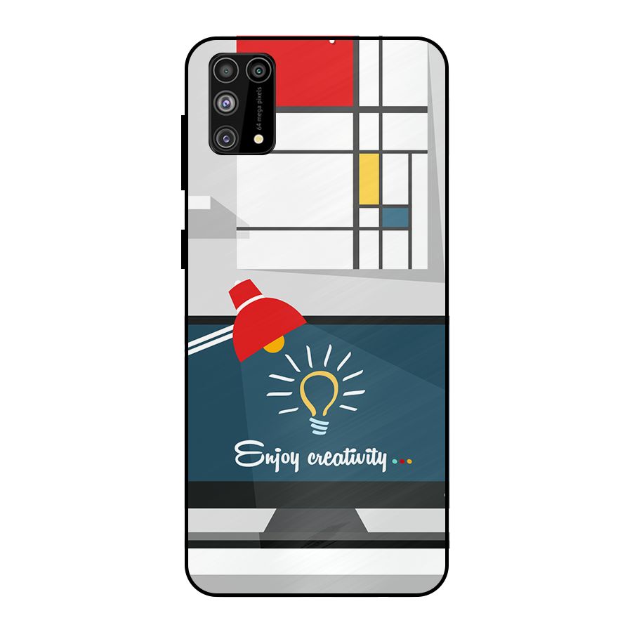 Creative Workspace Design Metal Back Case for Galaxy M31