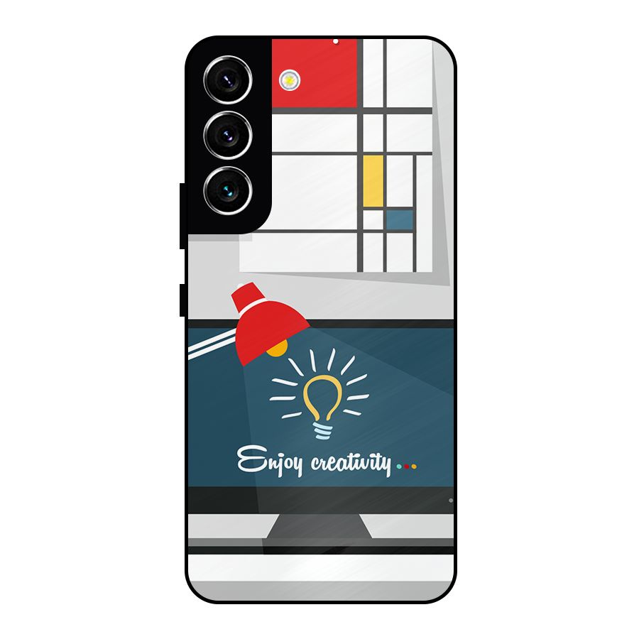 Creative Workspace Design Metal Back Case for Galaxy S22 5G