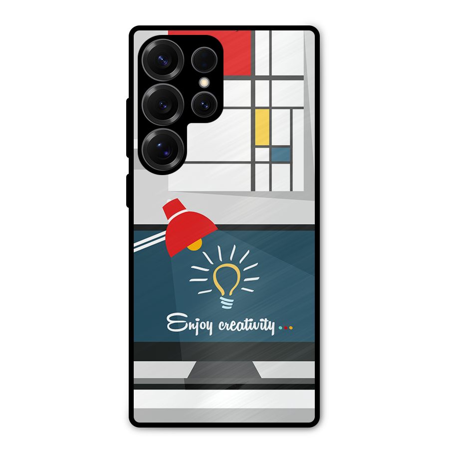 Creative Workspace Design Metal Back Case for Galaxy S25 Ultra