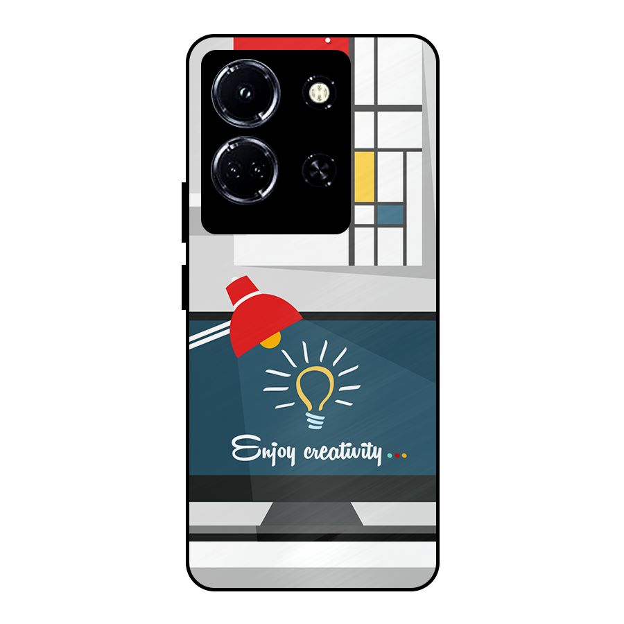 Creative Workspace Design Metal Back Case for Infinix Note 30 5G