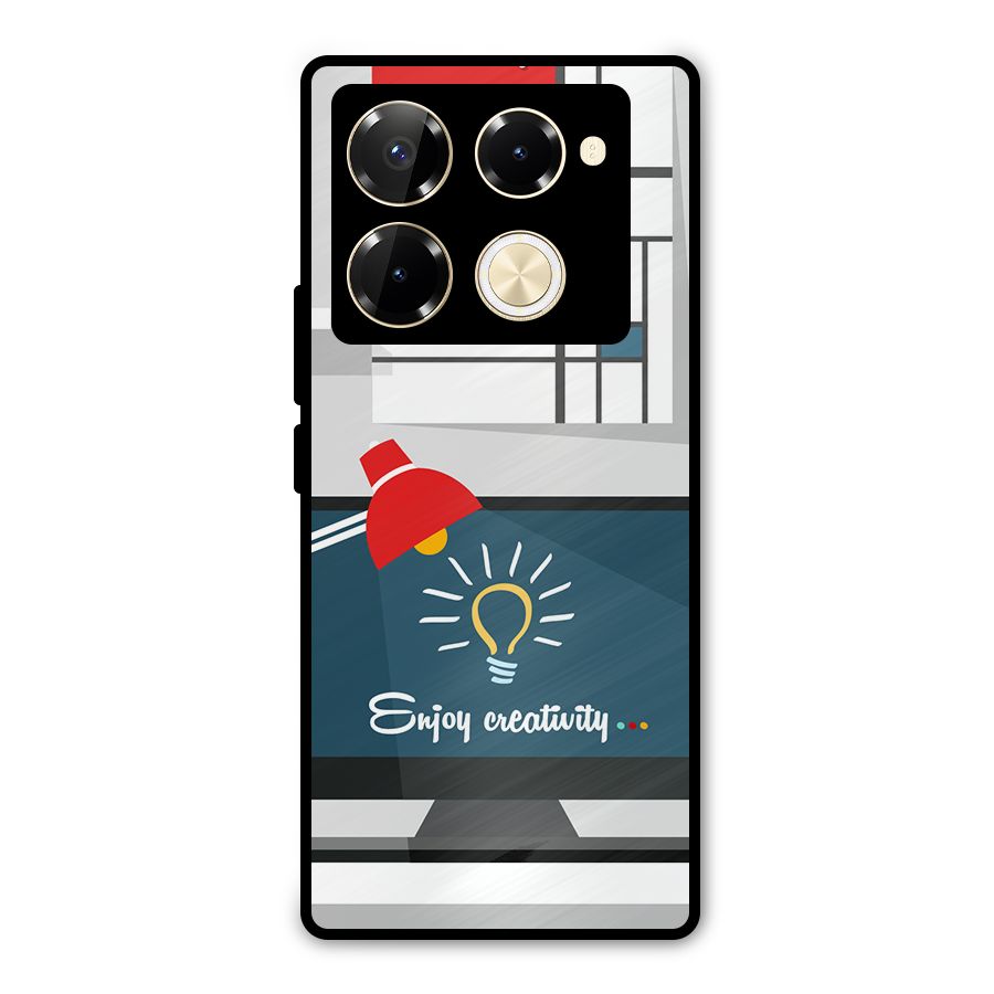 Creative Workspace Design Metal Back Case for Infinix Note 40 Pro