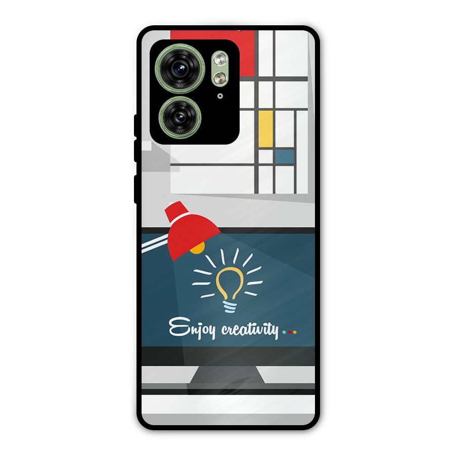 Creative Workspace Design Metal Back Case for Motorola Edge 40 5G