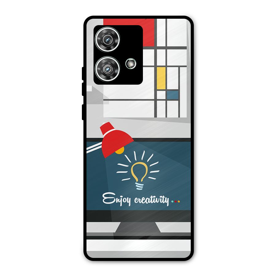 Creative Workspace Design Metal Back Case for Motorola Edge 40 Neo