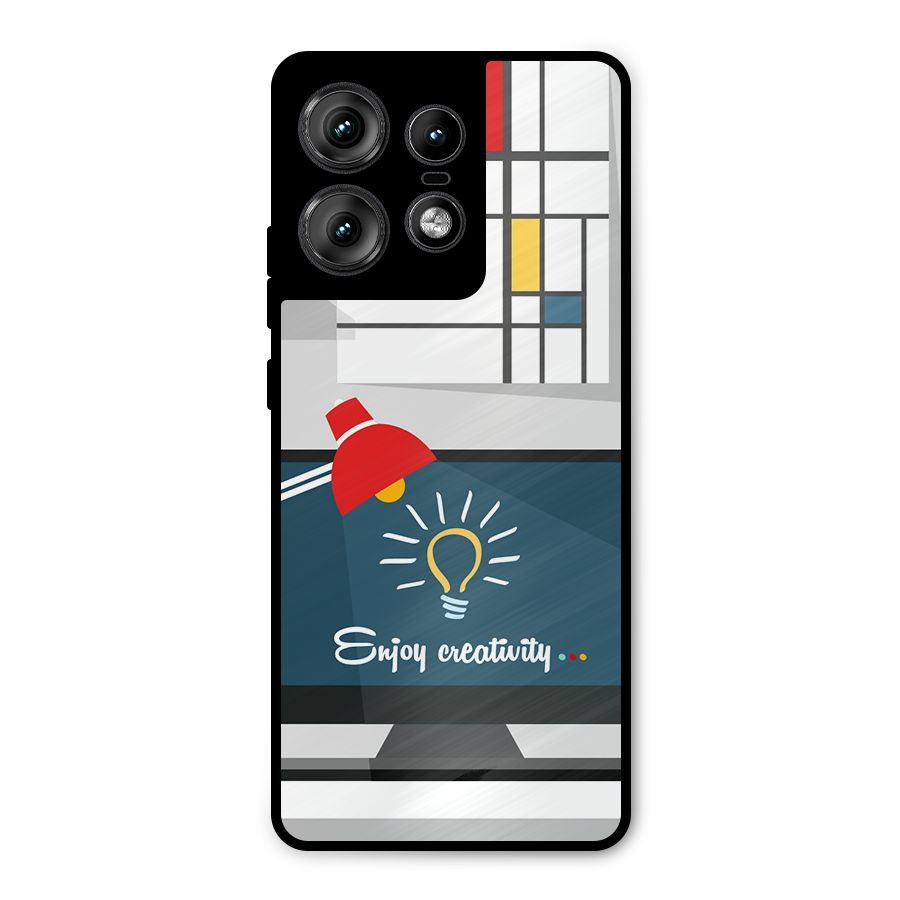 Creative Workspace Design Metal Back Case for Motorola Edge 50 Pro