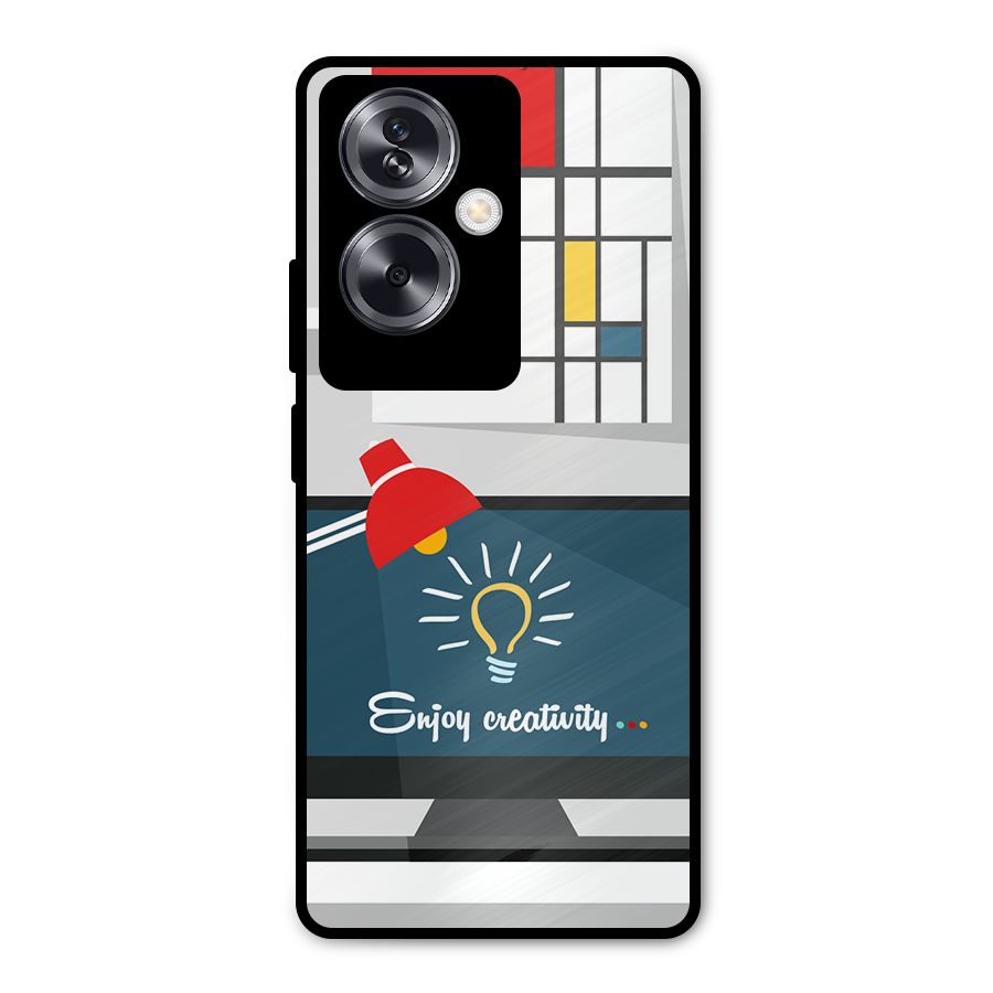 Creative Workspace Design Metal Back Case for Oppo A79 5G