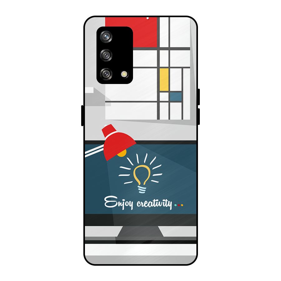 Creative Workspace Design Metal Back Case for Oppo F19
