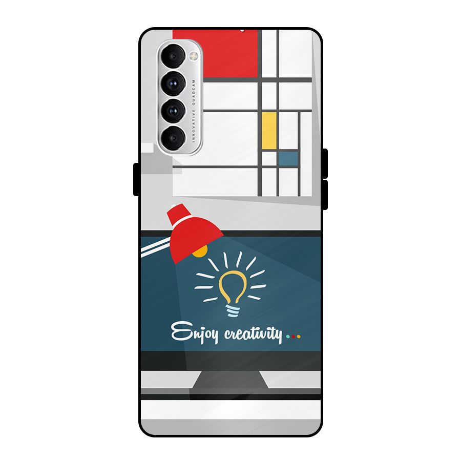 Creative Workspace Design Metal Back Case for Oppo Reno4 Pro