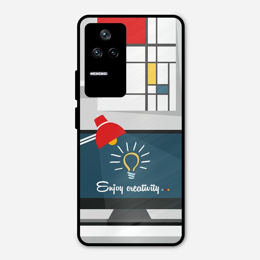 Creative Workspace Design Metal Back Case for Poco F4 5G