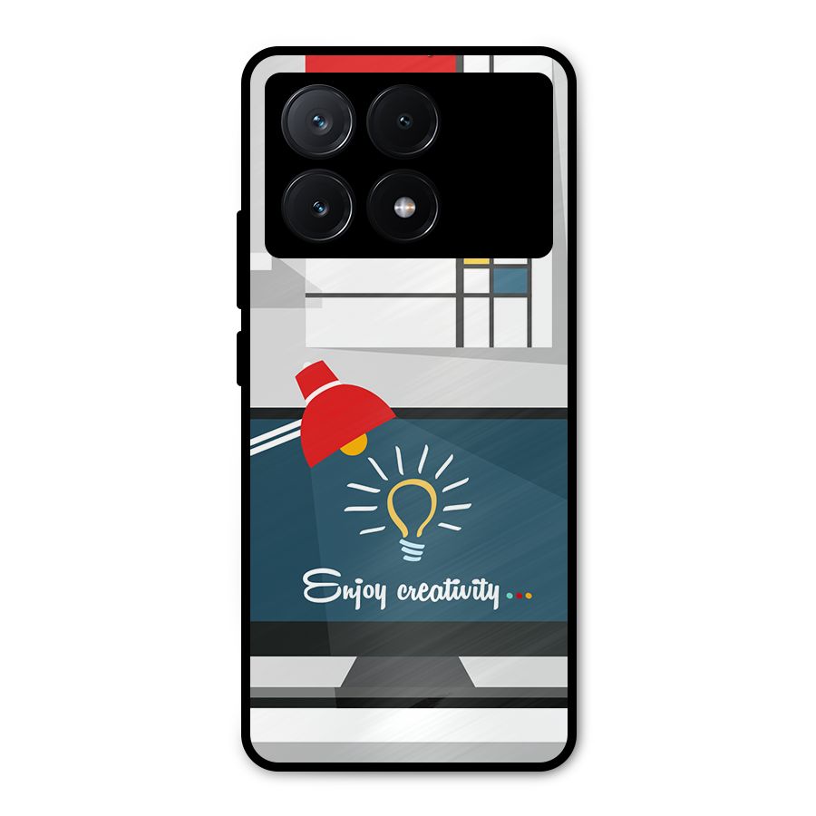 Creative Workspace Design Metal Back Case for Poco X6 Pro