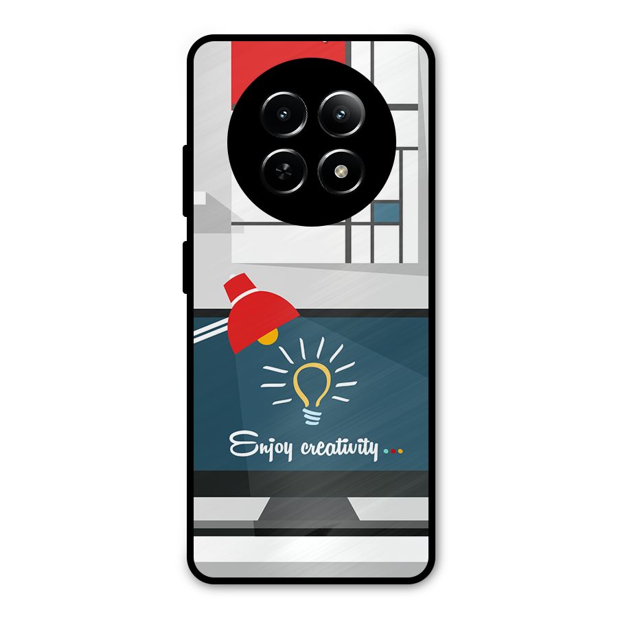 Creative Workspace Design Metal Back Case for Realme 13