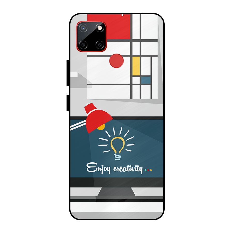 Creative Workspace Design Metal Back Case for Realme C12
