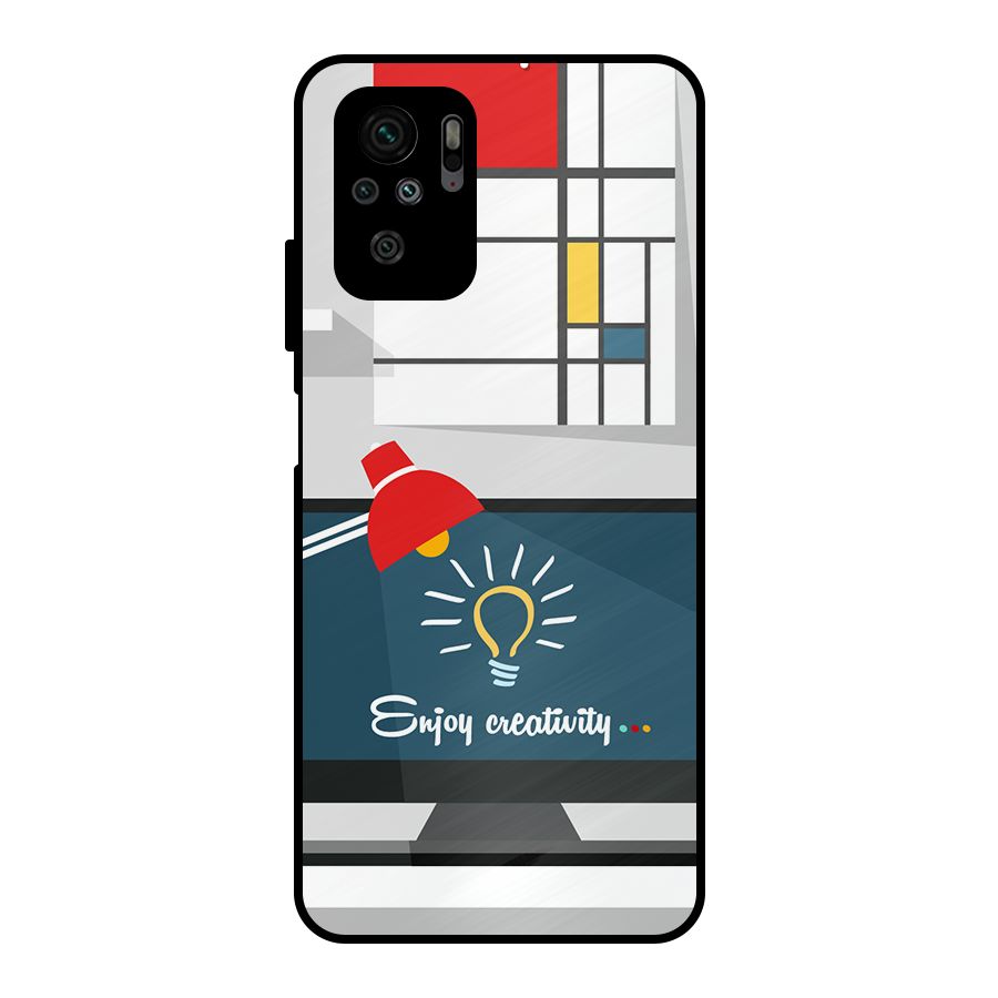 Creative Workspace Design Metal Back Case for Redmi Note 10S