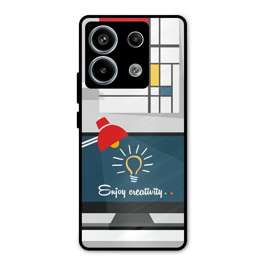 Creative Workspace Design Metal Back Case for Redmi Note 13 Pro 5G