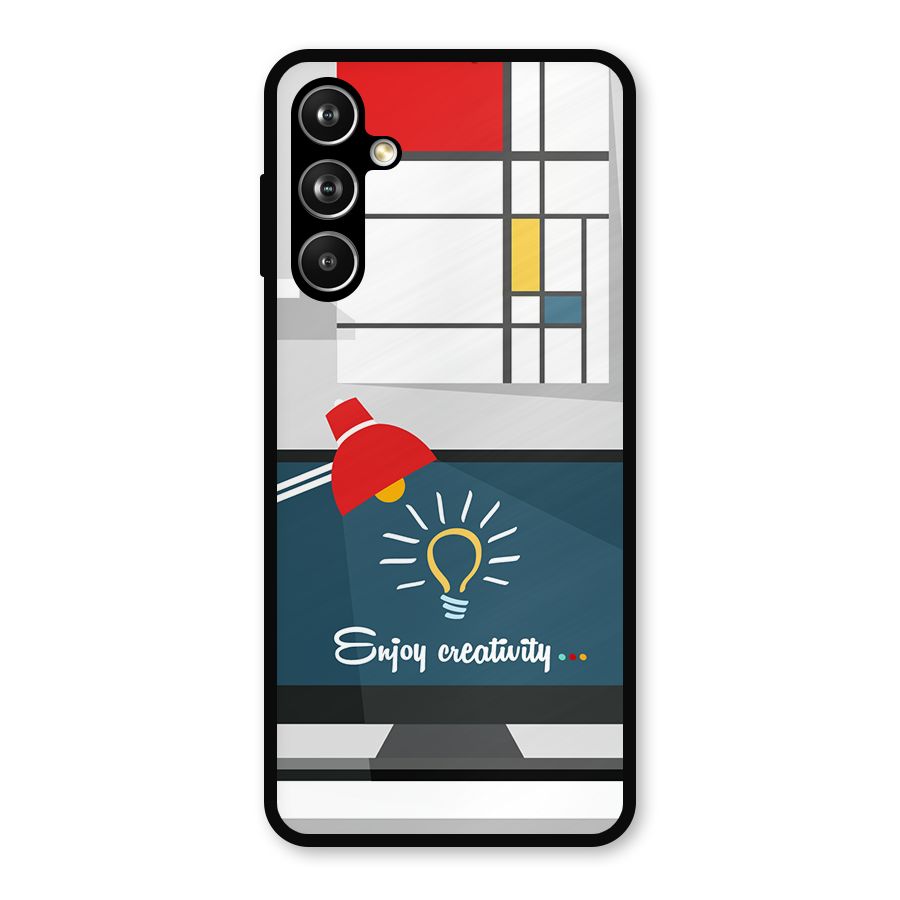 Creative Workspace Design Metal Back Case for Samsung Galaxy M54