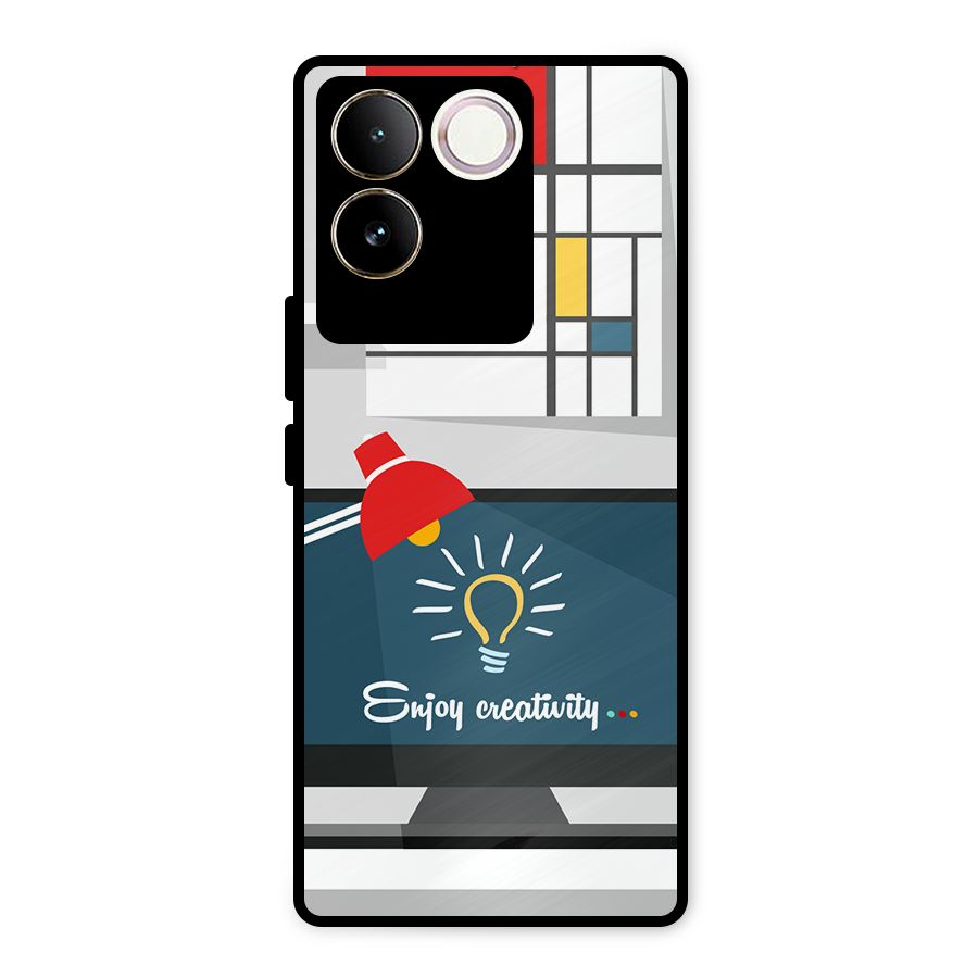 Creative Workspace Design Metal Back Case for Vivo T2 Pro