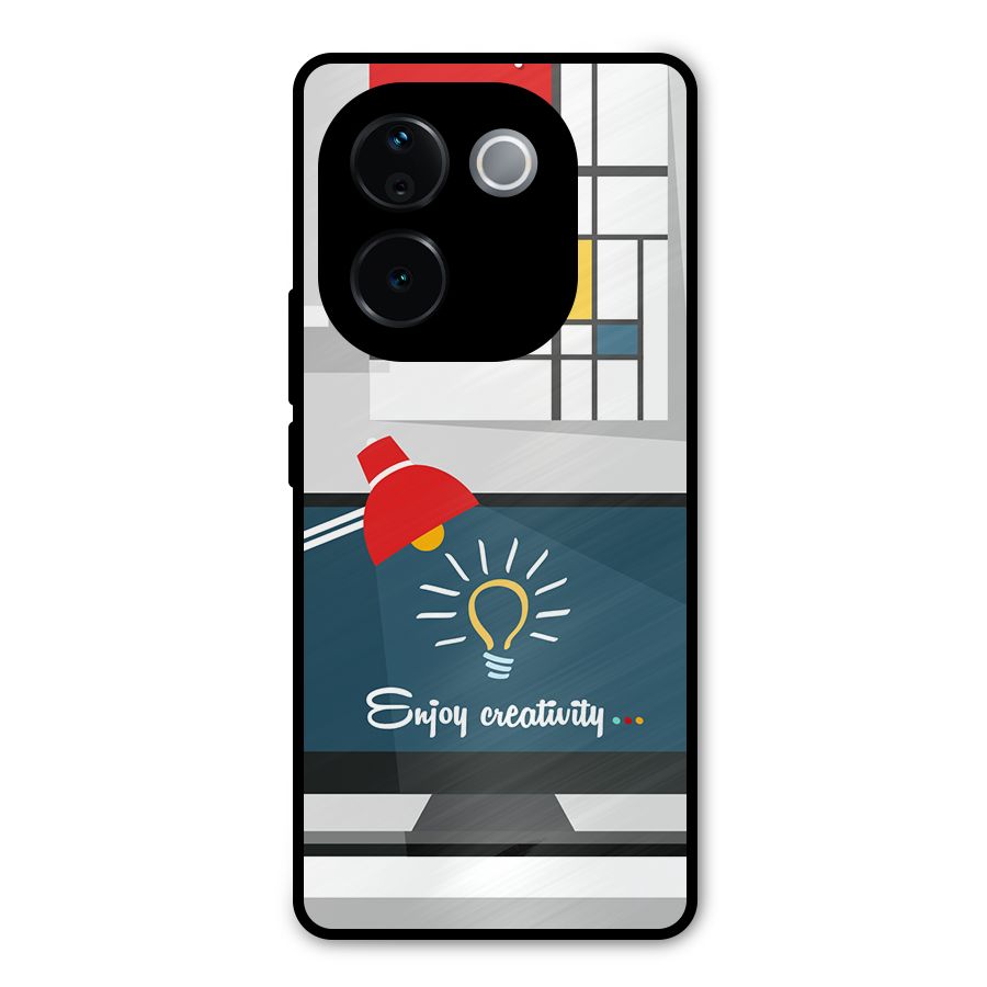 Creative Workspace Design Metal Back Case for Vivo T3 Pro