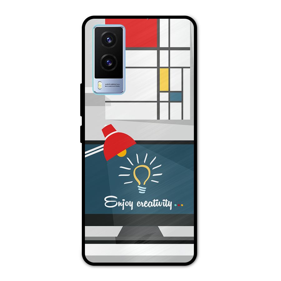 Creative Workspace Design Metal Back Case for Vivo V21e 5G