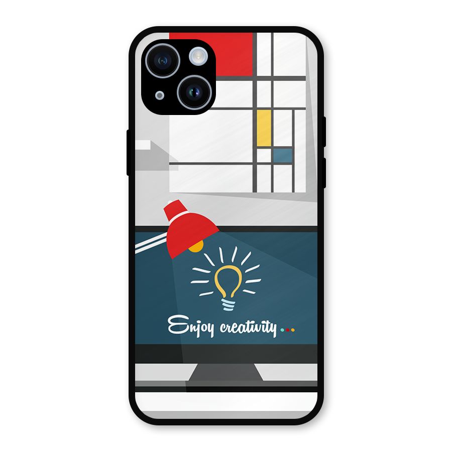 Creative Workspace Design Metal Back Case for iPhone 14
