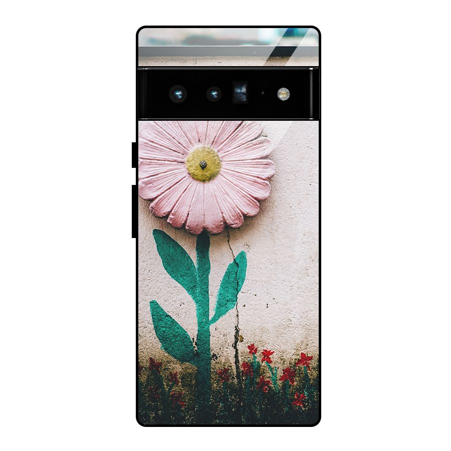 Creativity Flower Glass Back Case for Google Pixel 6 Pro