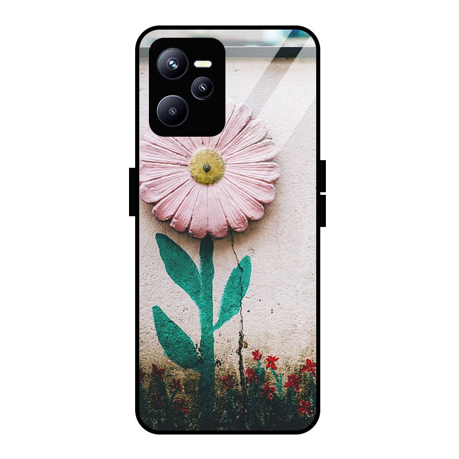 Creativity Flower Glass Back Case for Realme C35