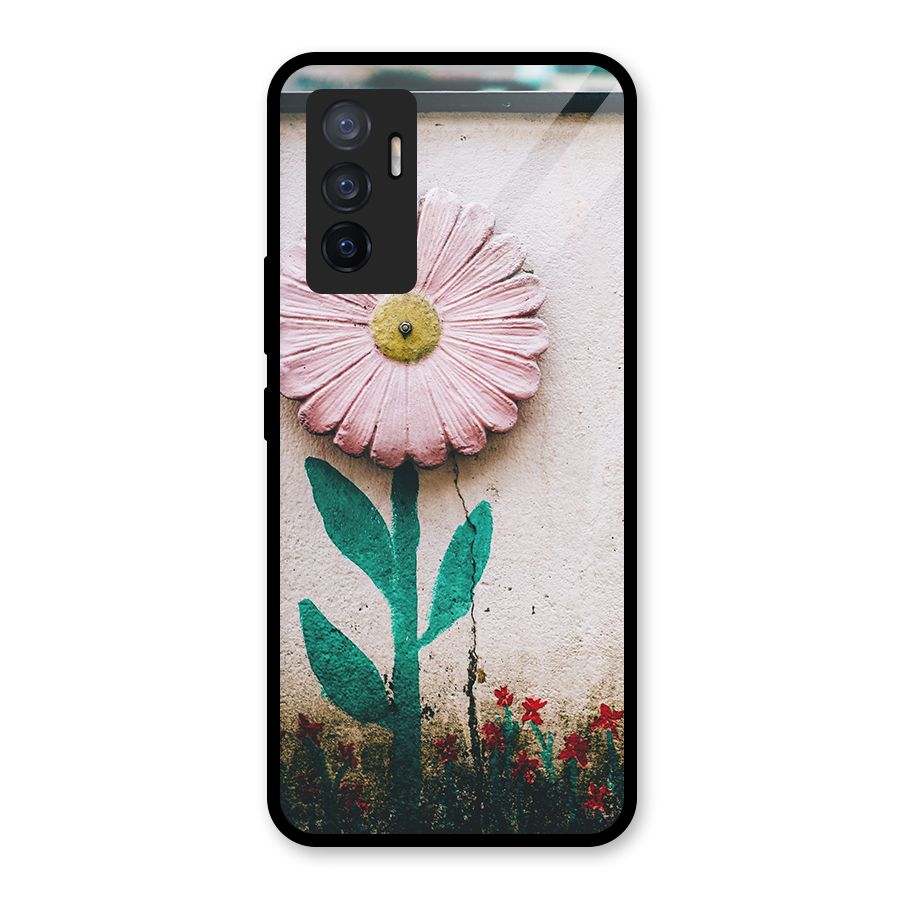 Creativity Flower Glass Back Case for Vivo V23e