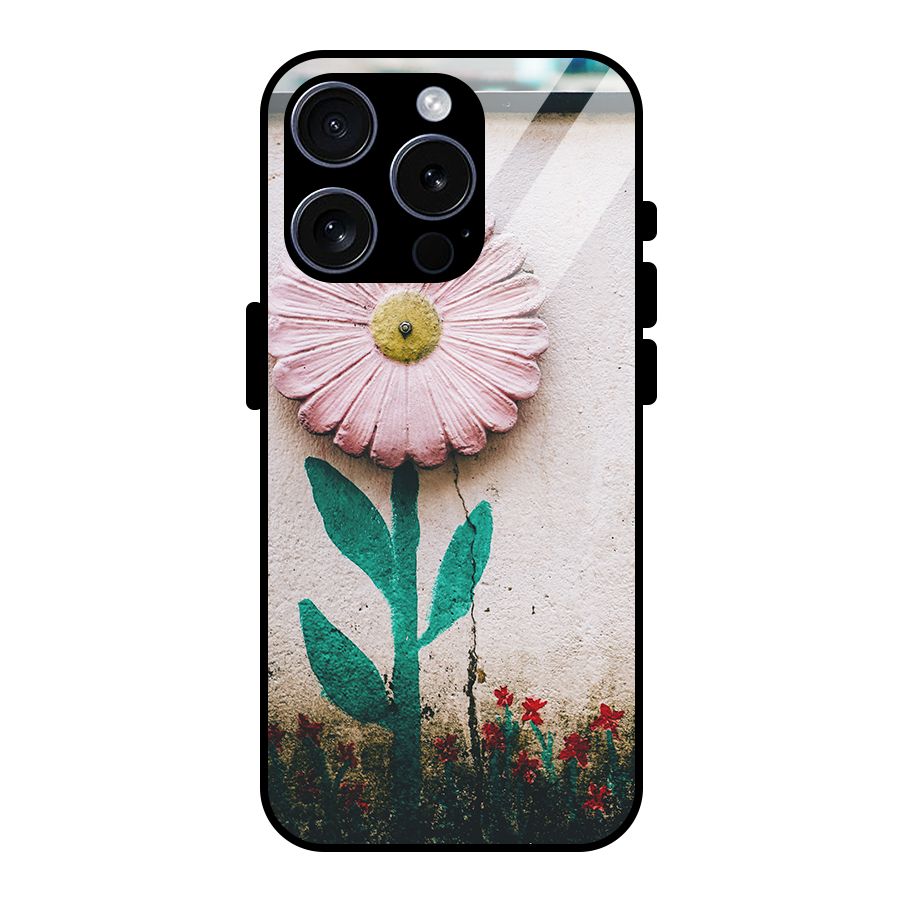 Creativity Flower Glass Back Case for iPhone 15 Pro