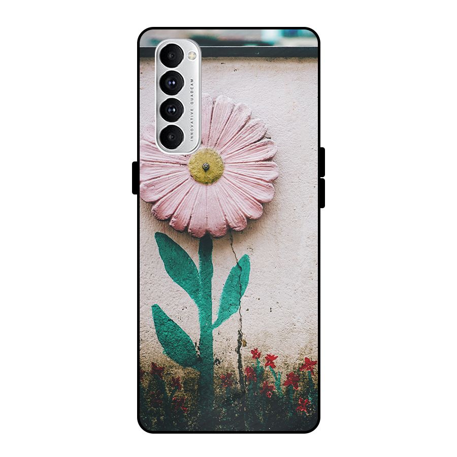 Creativity Flower Metal Back Case for Oppo Reno4 Pro