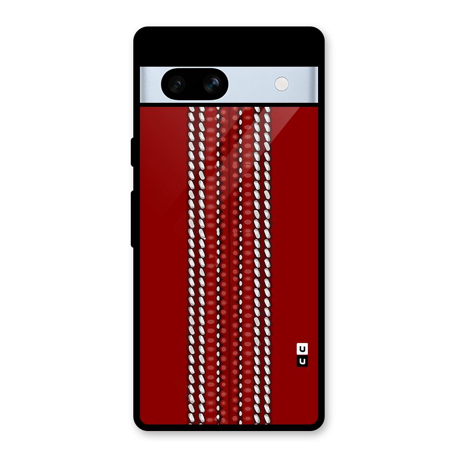 Cricket Ball Design Glass Back Case for Google Pixel 7a