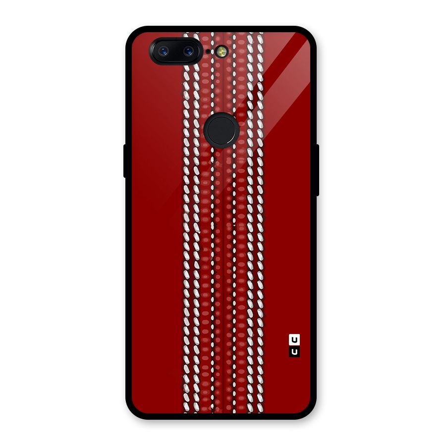 Cricket Ball Design Glass Back Case for OnePlus 5T